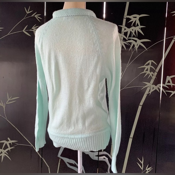 100 Acrylic Embroidered Womens Sweater Green Size Small - Picture 4 of 5